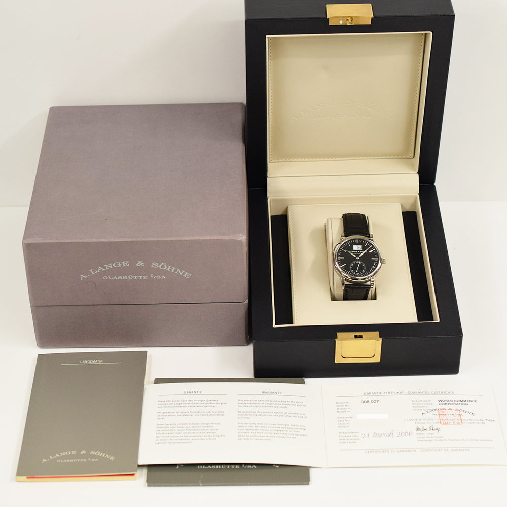 Langematik Big Date 37mm White Gold Self-Winding 308.027 – Golden
