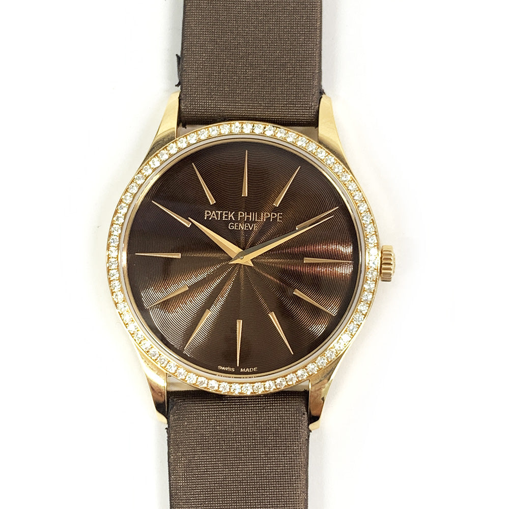 Calatrava 33mm Rose Gold Diamonds Bezel Manual 4897R-001