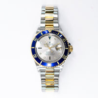 Submariner Date 40mm Blue Bezel "Serti Dial" Steel and Yellow Gold 16613SG
