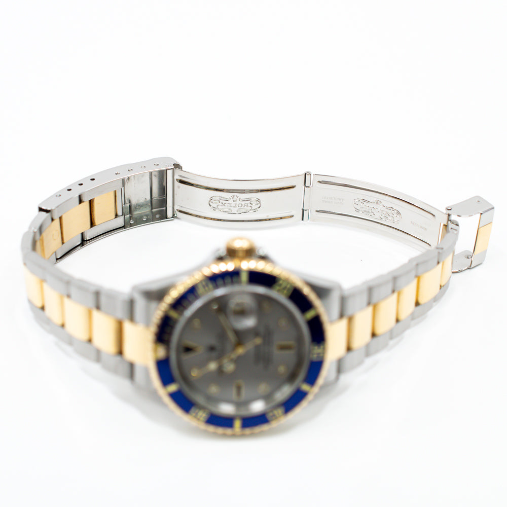 Submariner Date 40mm Blue Bezel "Serti Dial" Steel and Yellow Gold 16613SG
