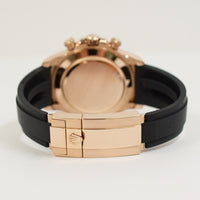 Daytona Rose Gold Black Ceramic Bezel with Rubber Strap 116515LN