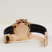 Daytona Rose Gold Black Ceramic Bezel with Rubber Strap 116515LN