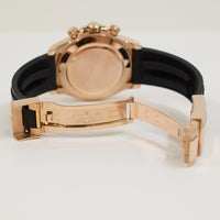 Daytona Rose Gold Black Ceramic Bezel with Rubber Strap 116515LN