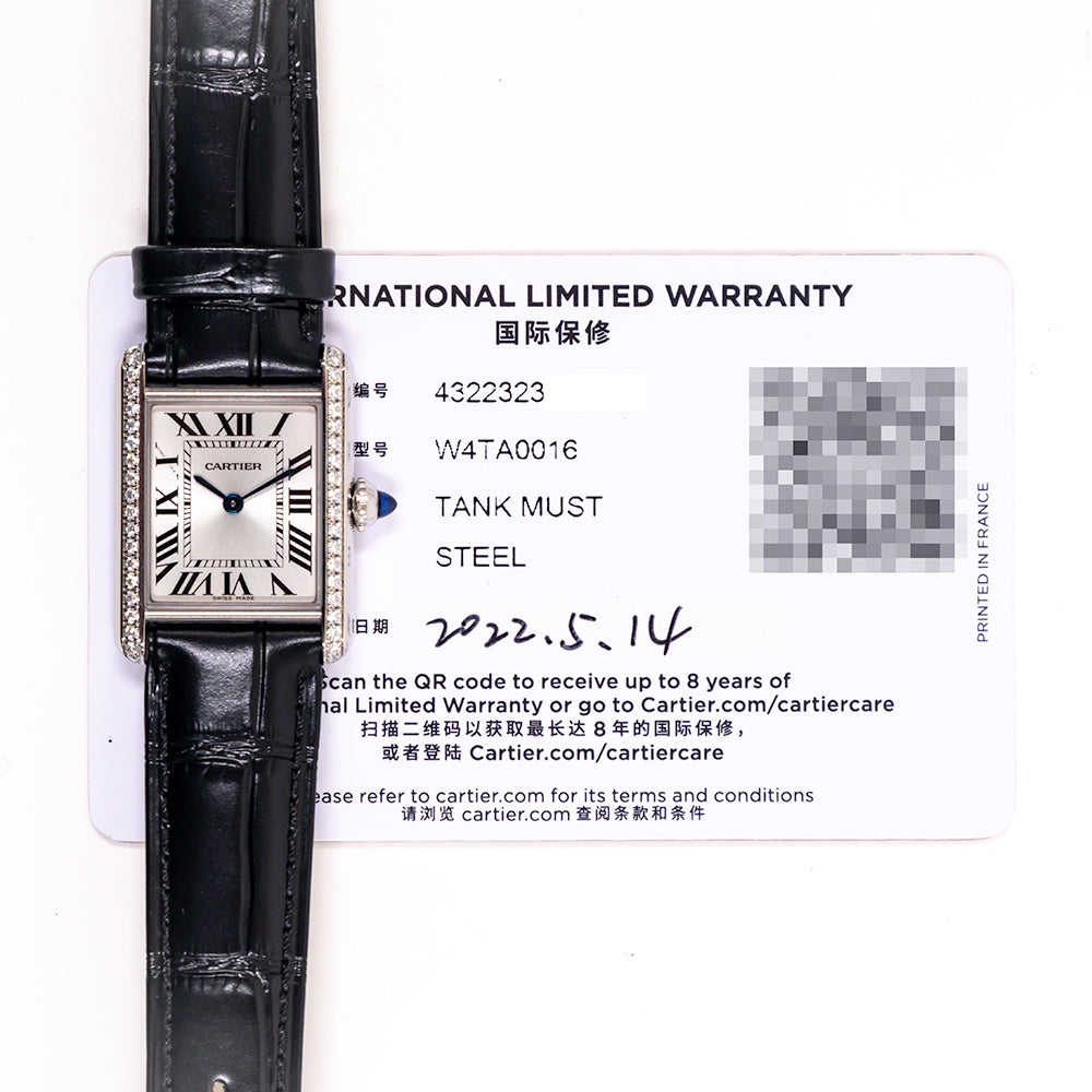 Tank Must de Cartier 22mm x 29mm Steel W4TA0016