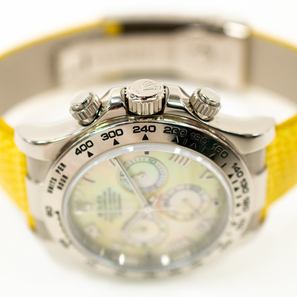 Daytona White Gold "Beach Edition" Yellow Mother of Pearl Dial 116519