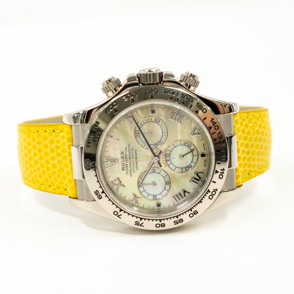 Daytona White Gold "Beach Edition" Yellow Mother of Pearl Dial 116519
