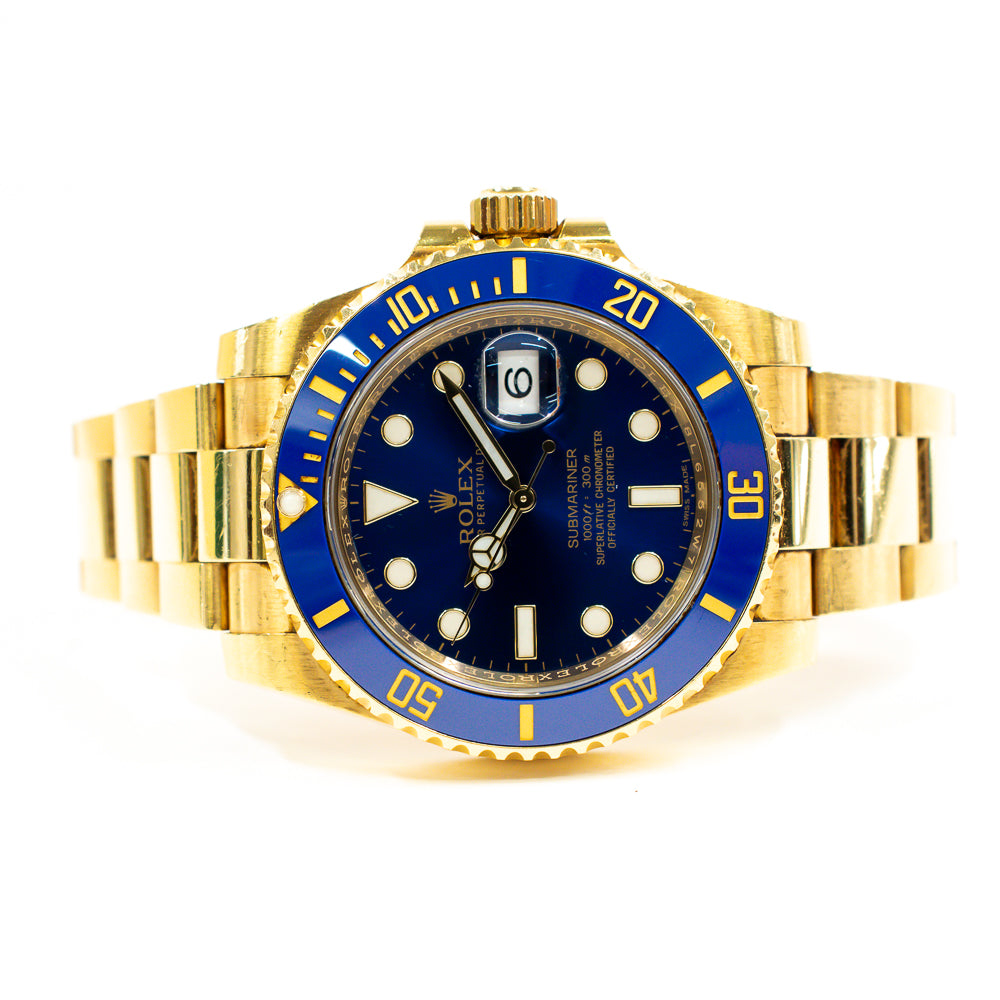 Submariner Date 40mm Blue Ceramic Bezel Yellow Gold 116618LB
