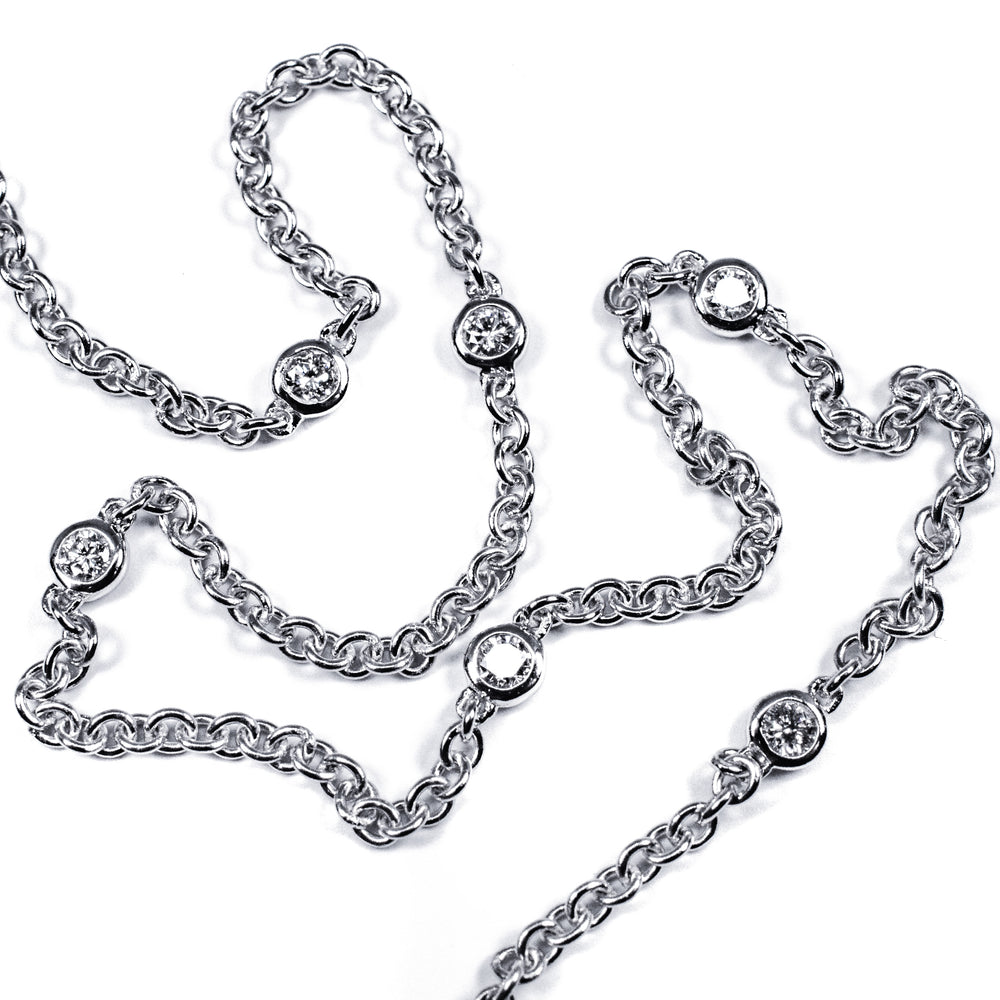 18kt White Gold Diamonds by the Yard Necklace