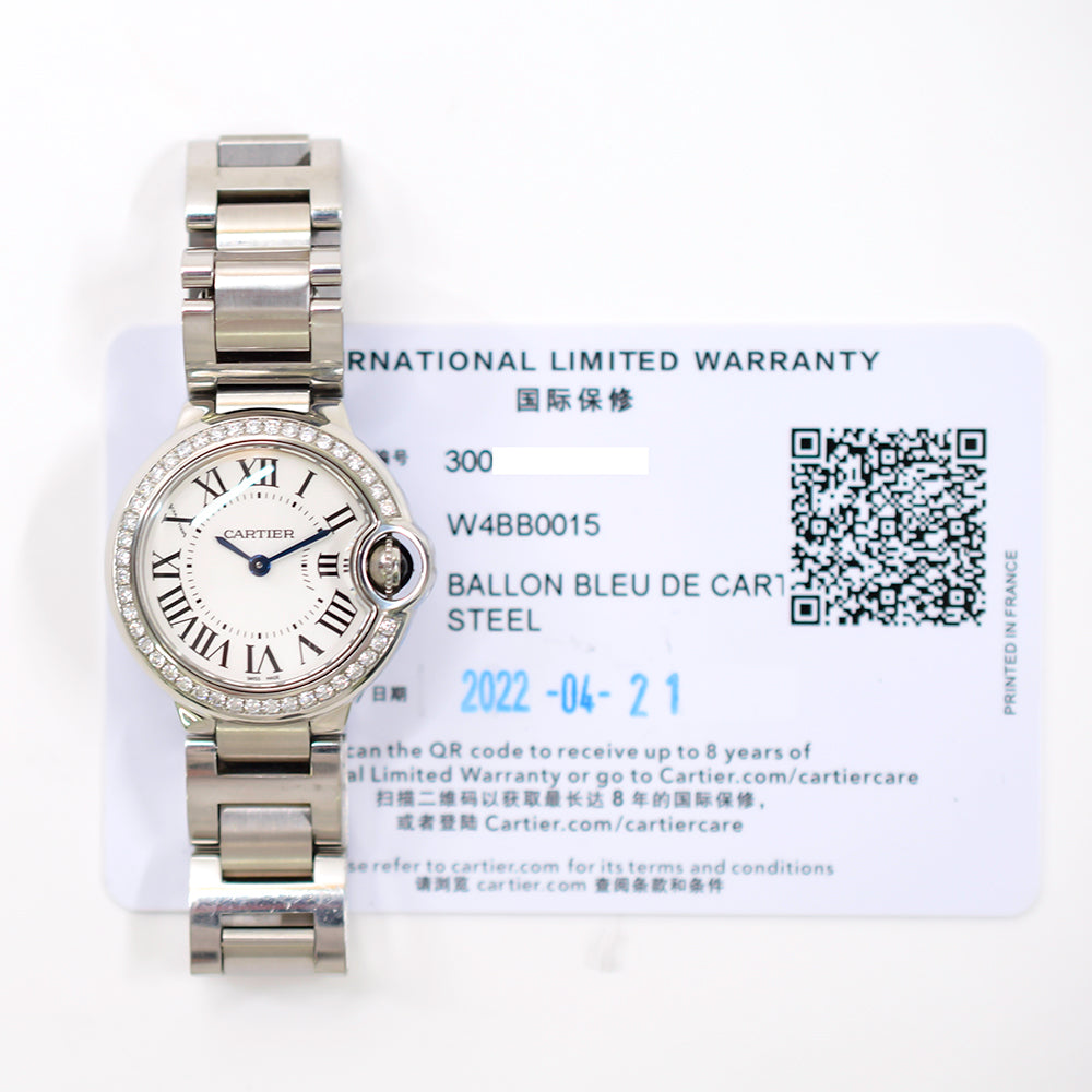 Ballon Bleu Small 28mm Diamond Bezel Steel W4BB0015