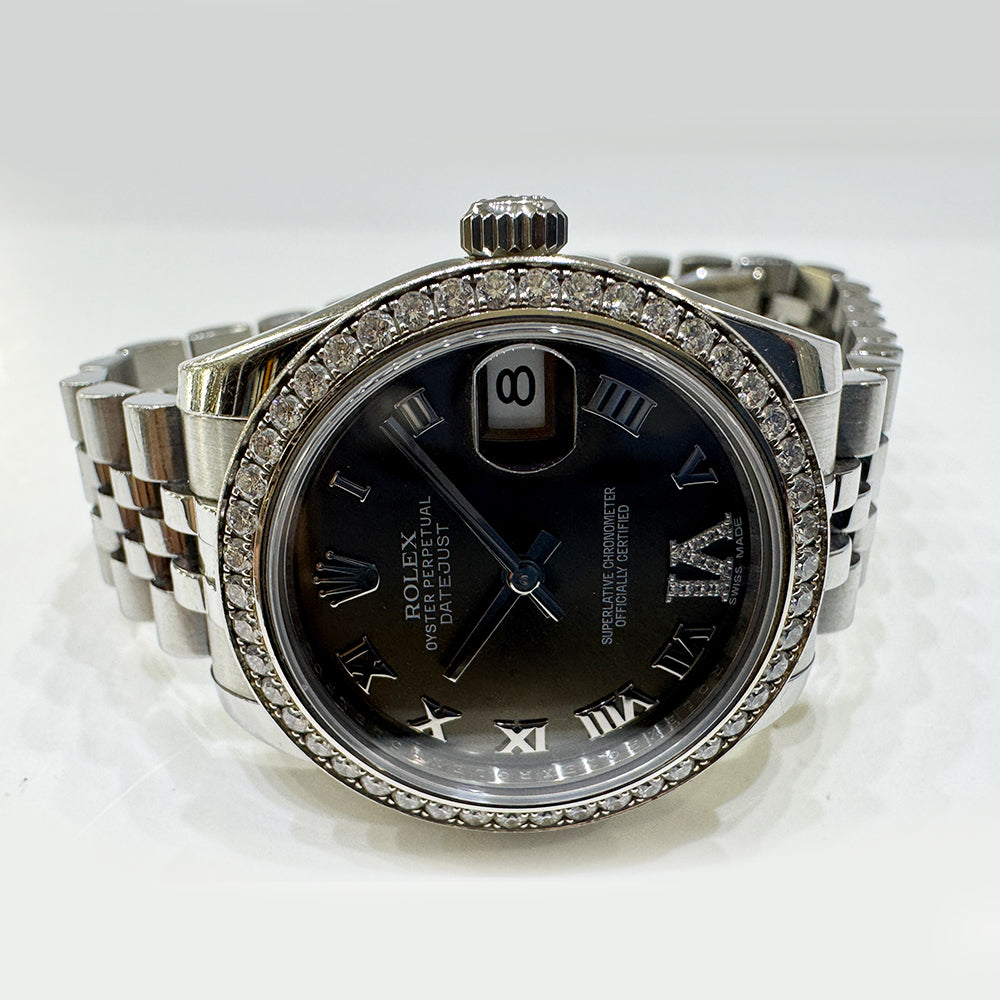 Datejust 31mm Diamond Bezel Steel and White Gold 178384