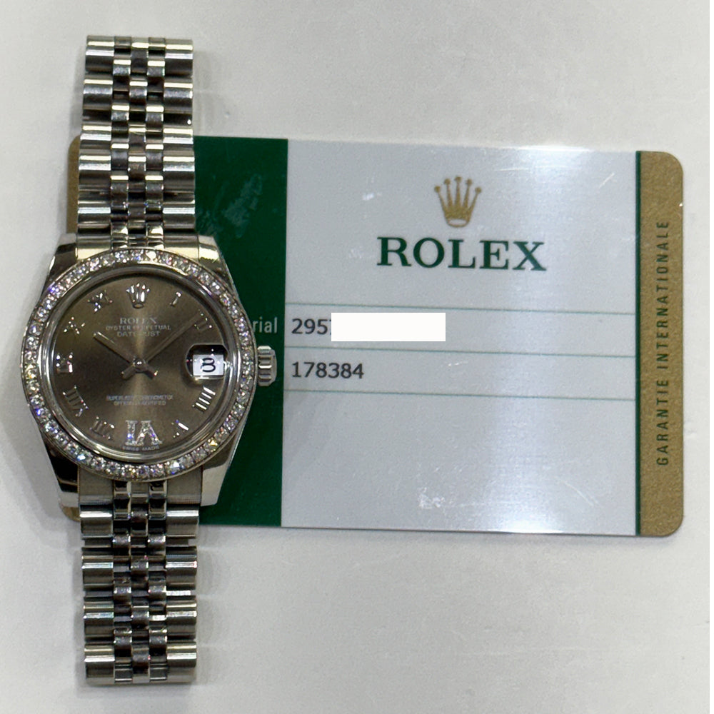 Datejust 31mm Diamond Bezel Steel and White Gold 178384