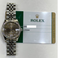 Datejust 31mm Diamond Bezel Steel and White Gold 178384