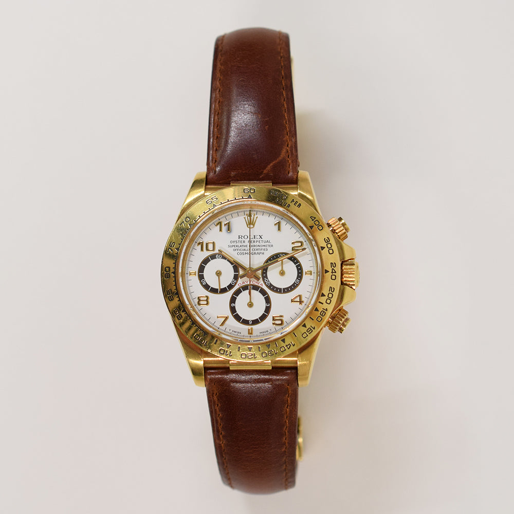 Daytona Yellow Gold  "Zenith Movement" on Leather Strap 16518