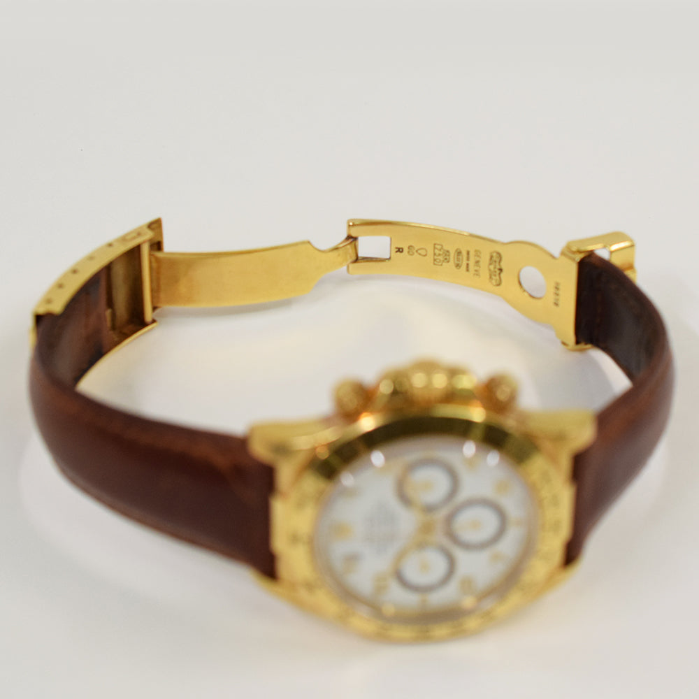 Daytona Yellow Gold  "Zenith Movement" on Leather Strap 16518