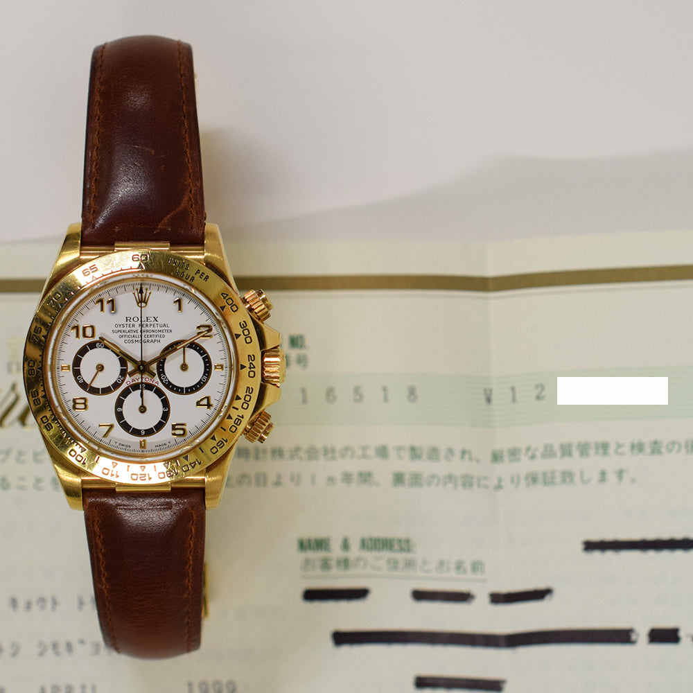 Daytona Yellow Gold  "Zenith Movement" on Leather Strap 16518