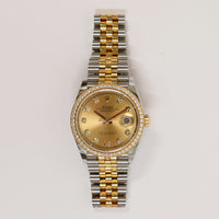 Datejust 36mm Diamond Bezel Steel and Yellow Gold 126283RBR