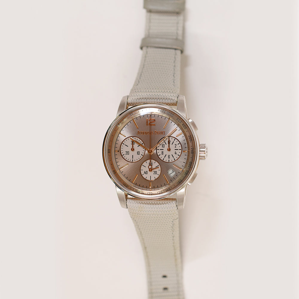 Code 11.59 41mm Chronograph Rose Gold Case White Gold Bezel/Lugs/Caseback 26393CR.OO.A008KB.01