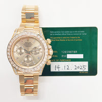 Cosmograph Daytona 40mm Diamond Baguette Bezel Diamond Lugs Yellow Gold 126598TBR