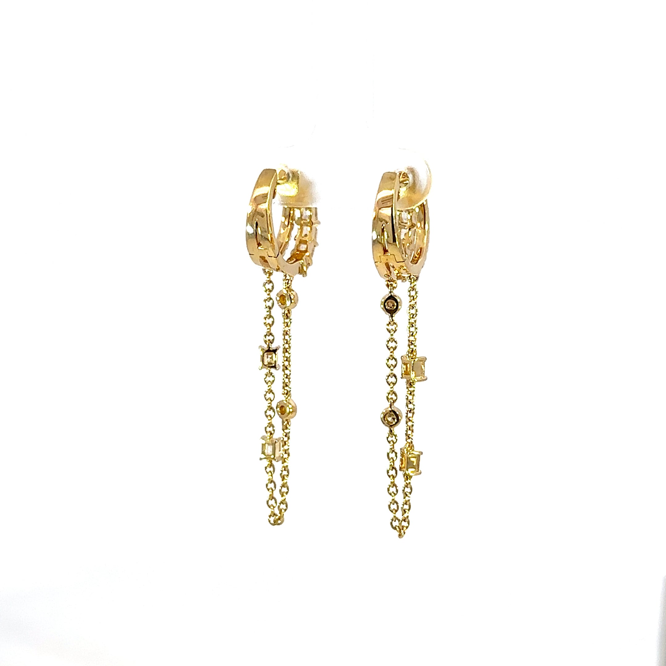 18kt yg Dangling Dia Chain Hoo