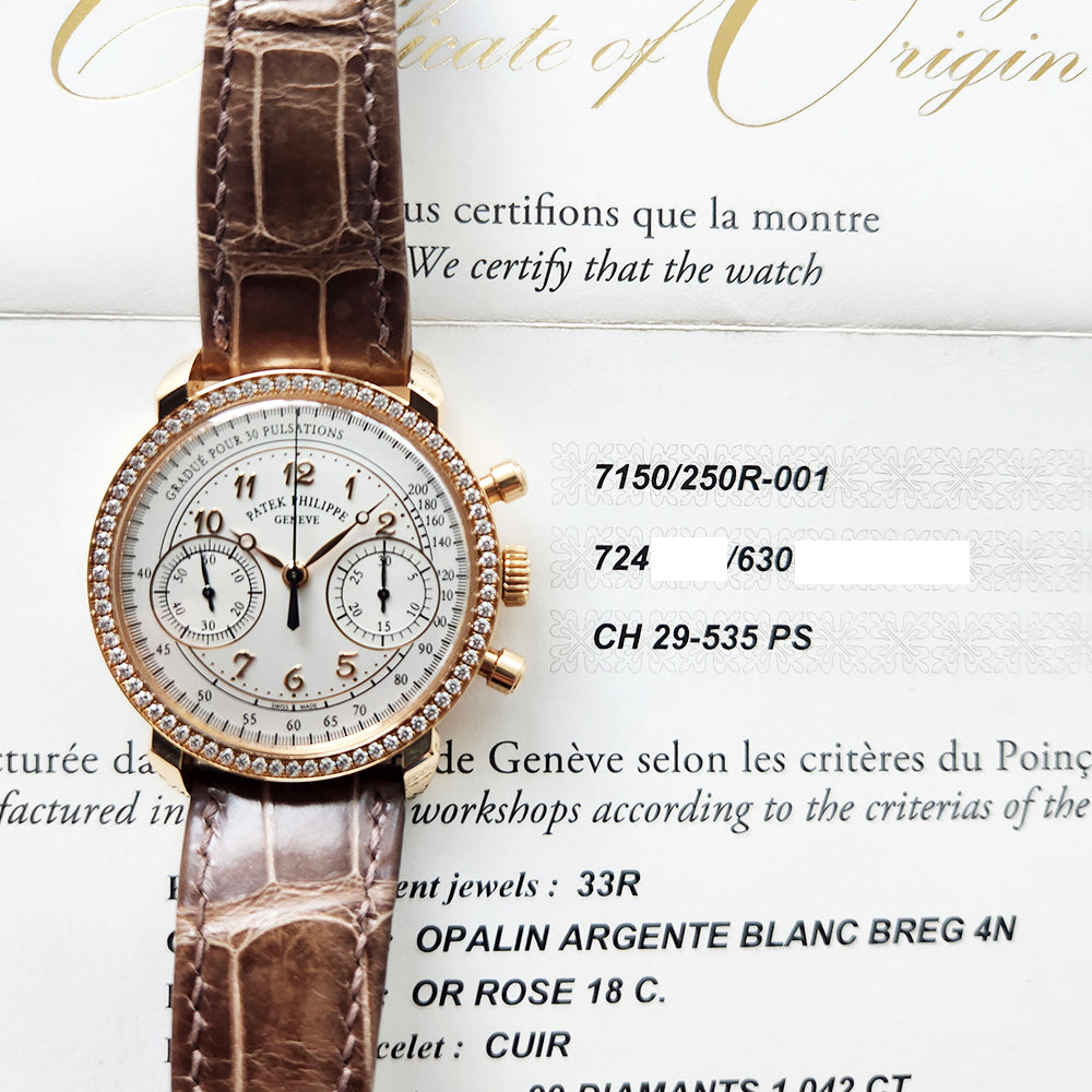 Calatrava 38mm Diamonds Bezel Rose Gold Manual 7150/250R-001