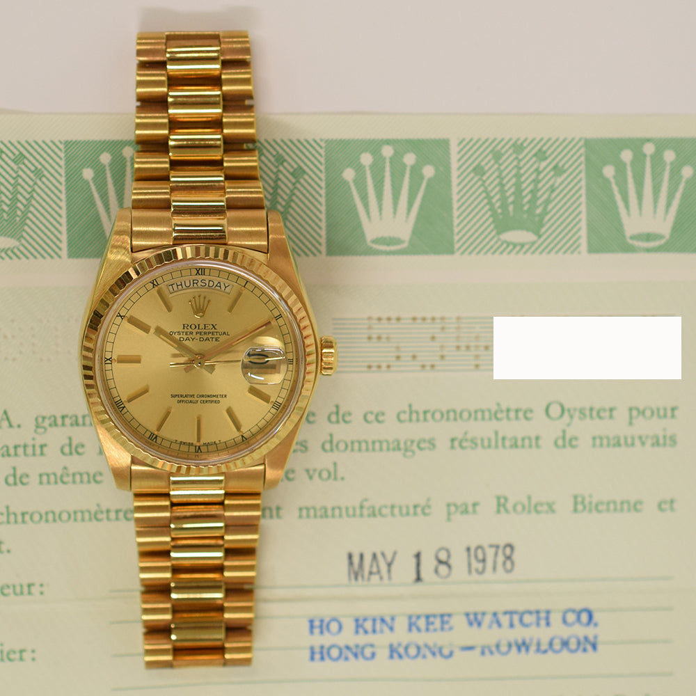 Day-Date President 36mm Yellow Gold 18038