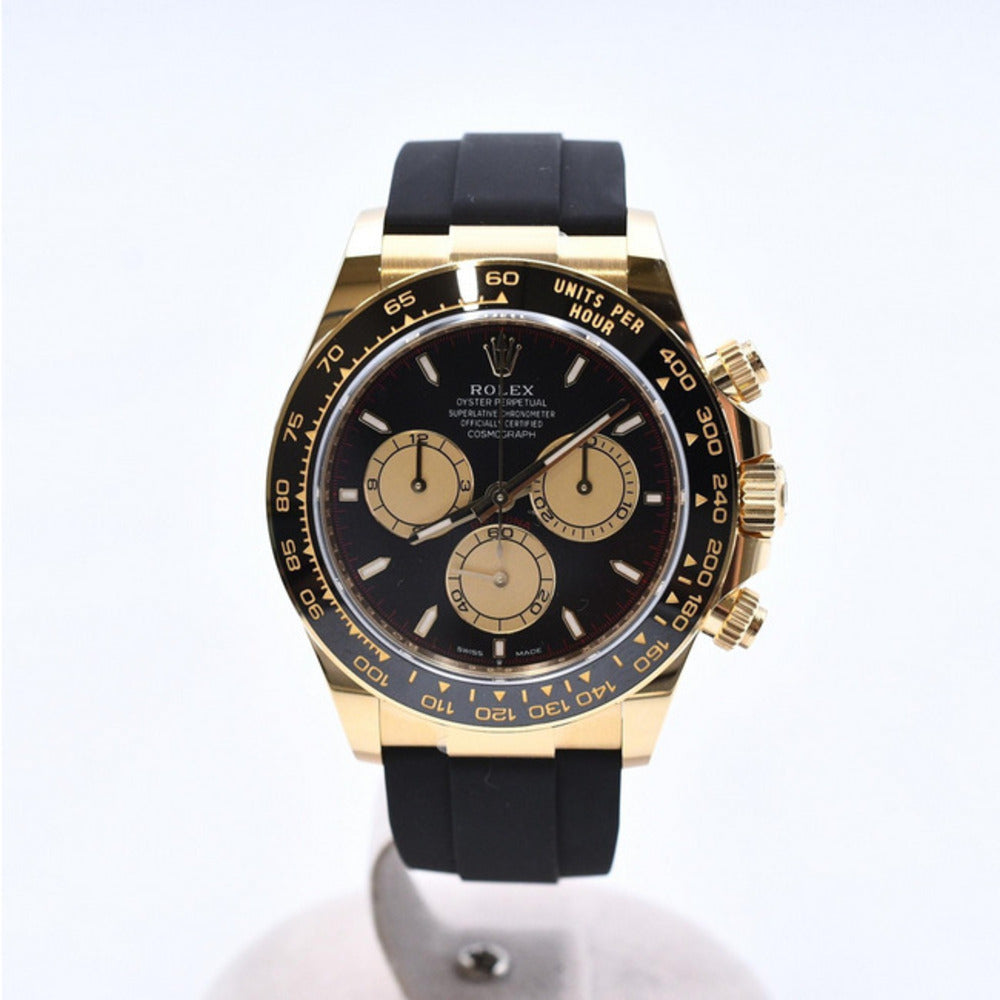 Daytona Yellow Gold Black Ceramic Bezel with Rubber Strap 126518LN