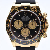 Daytona Yellow Gold Black Ceramic Bezel with Rubber Strap 126518LN