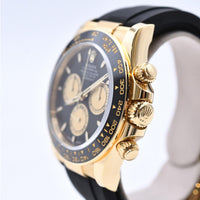 Daytona Yellow Gold Black Ceramic Bezel with Rubber Strap 126518LN