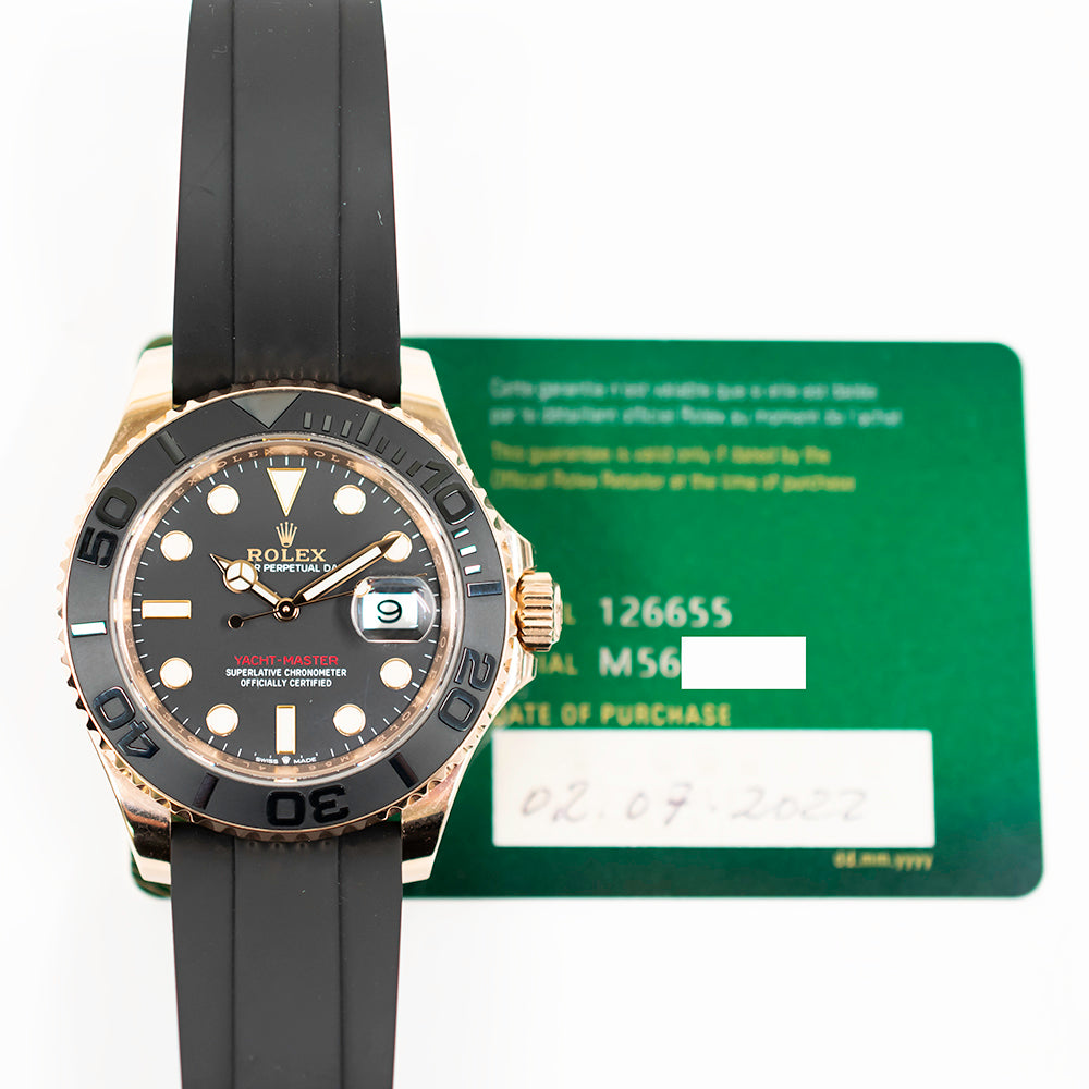Yacht-Master 40mm Rose Gold on Strap 126655