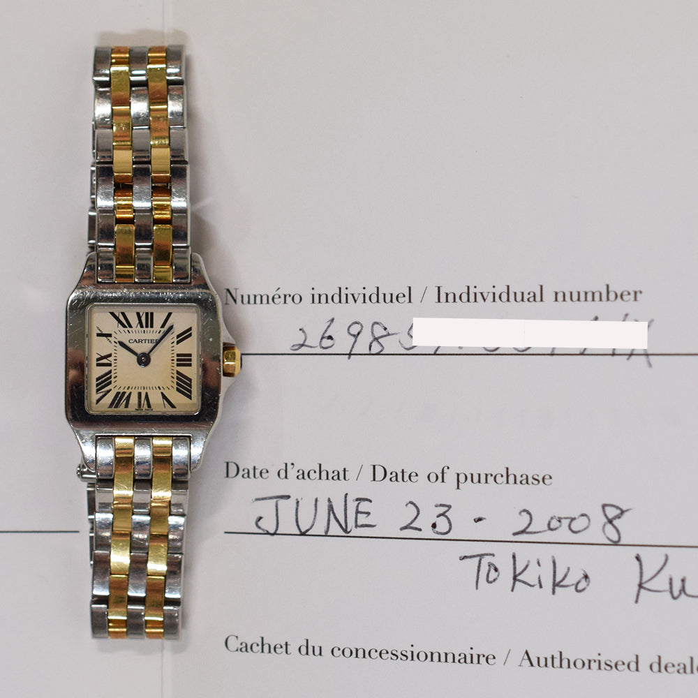 Santos Demoiselle Quartz - Steel and Yellow Gold  - 20mm x 20mm W25066Z6