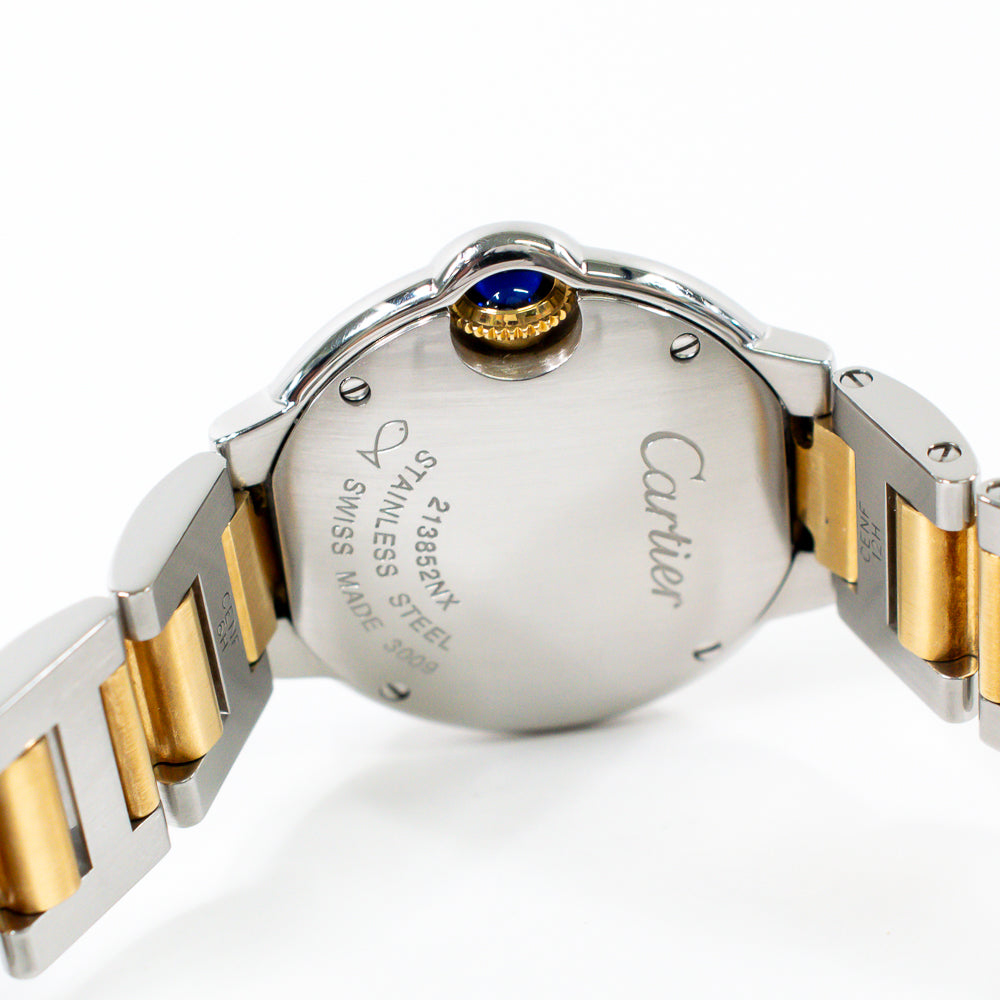 Ballon Bleu 28mm Steel and Yellow Gold  W69007Z3