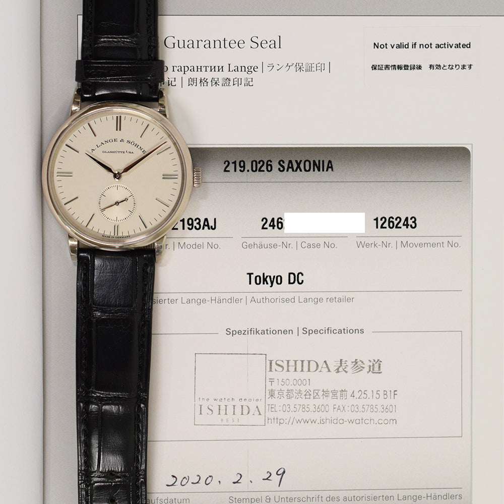 Saxonia 35mm White Gold Manual Winding 219.026