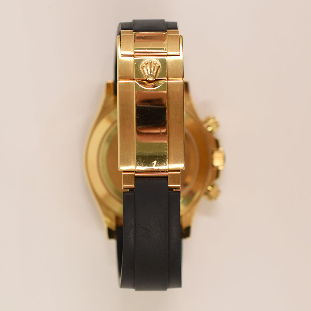 Daytona Yellow Gold On Strap 116518LN