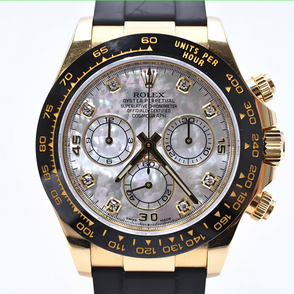 Daytona Yellow Gold On Strap 116518LN