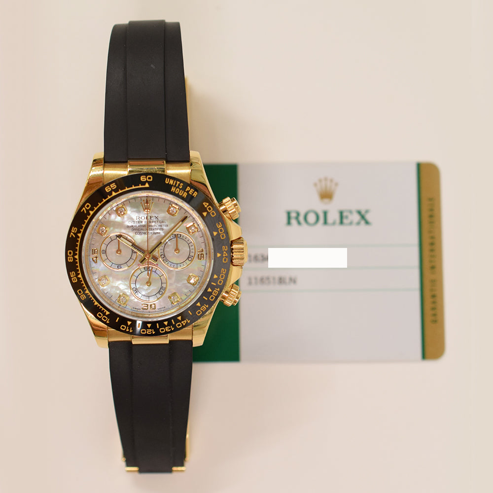 Daytona Yellow Gold On Strap 116518LN