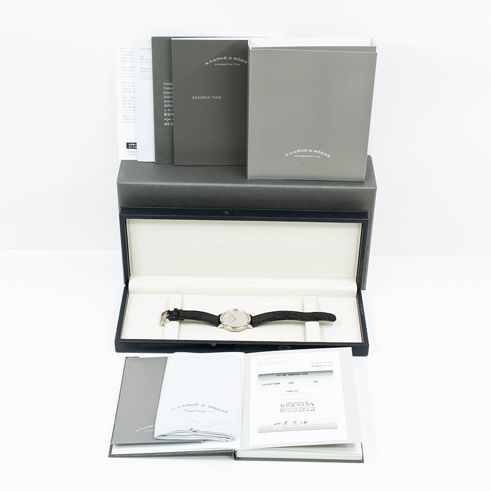 Saxonia Thin 37mm White Gold Manual Winding 201.027