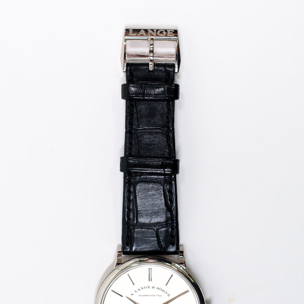 Saxonia Thin 37mm White Gold Manual Winding 201.027