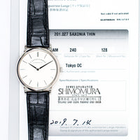 Saxonia Thin 37mm White Gold Manual Winding 201.027