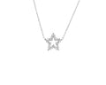 14kt White Gold Diamond Star Pendant Necklace
