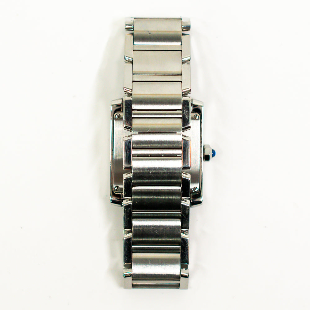 Tank Française Medium Quartz Diamond Bezel - Steel - 25mm x 30mm  W4TA0009