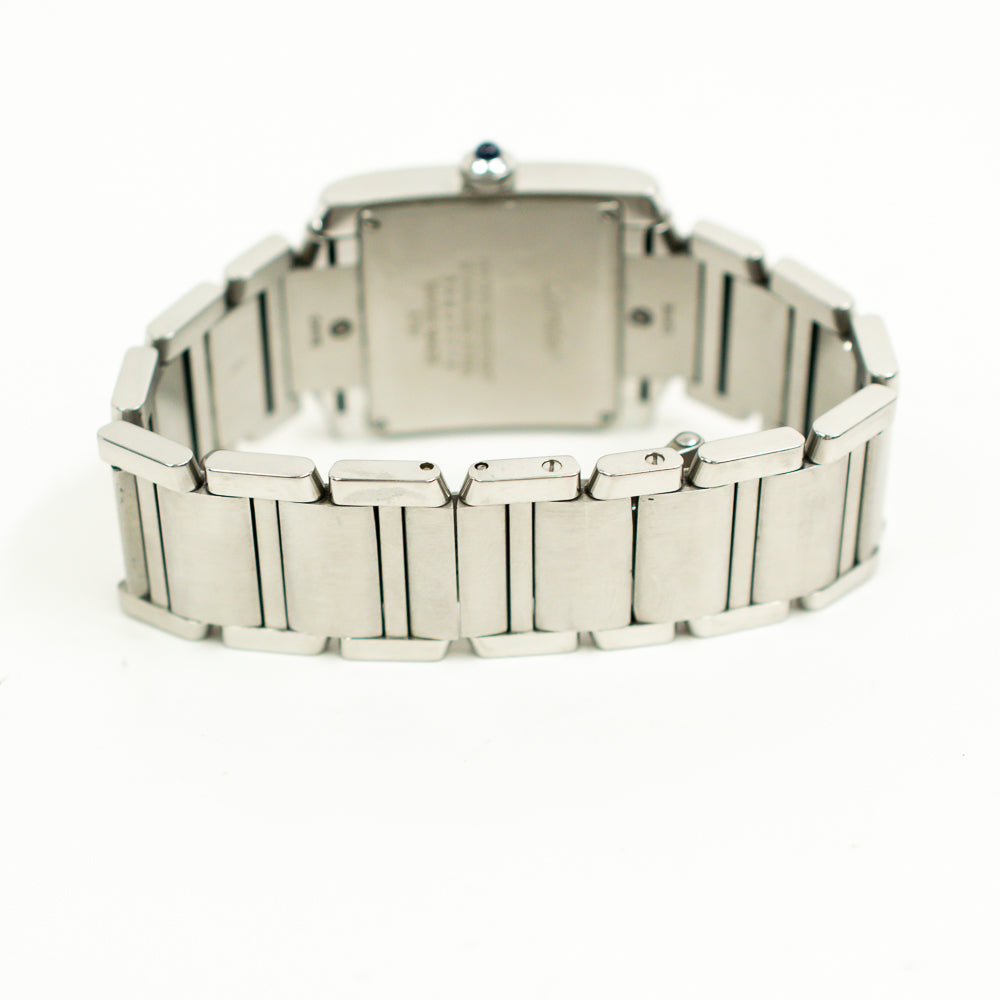 Tank Française Medium Quartz Diamond Bezel - Steel - 25mm x 30mm  W4TA0009