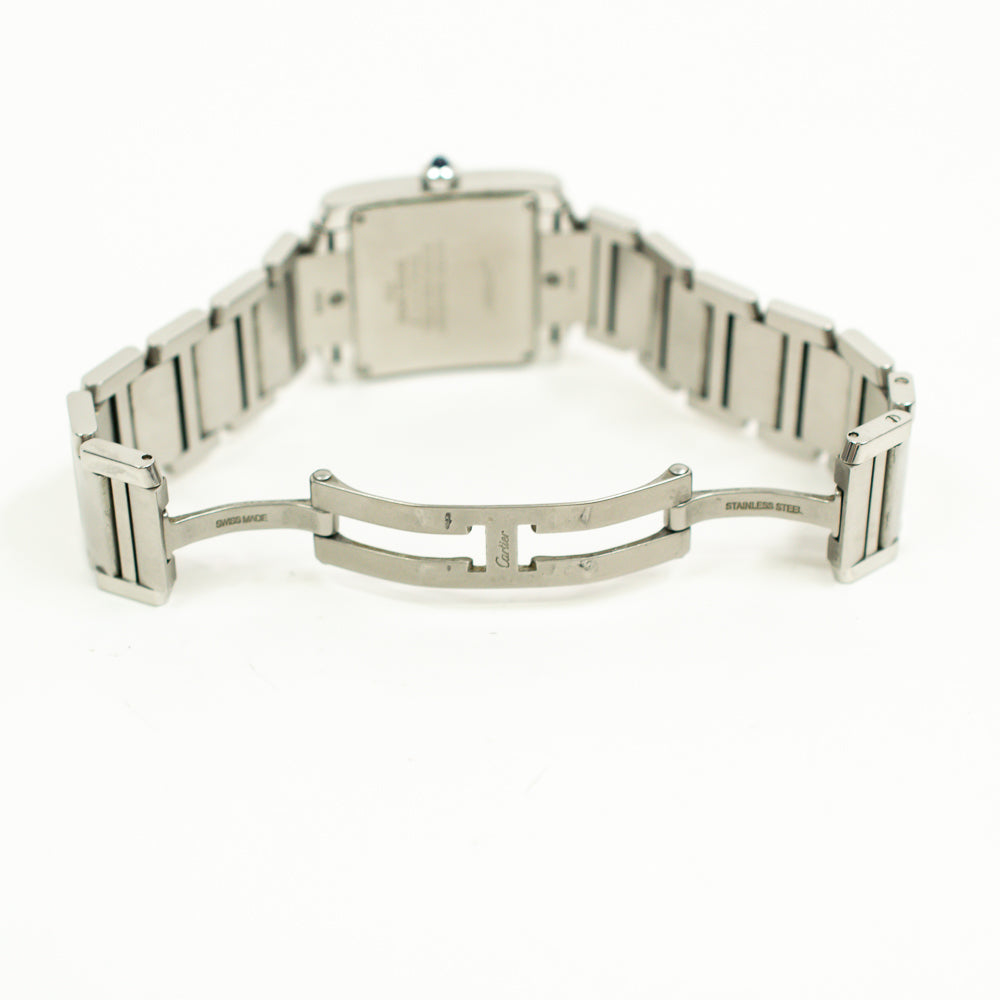 Tank Française Medium Quartz Diamond Bezel - Steel - 25mm x 30mm  W4TA0009