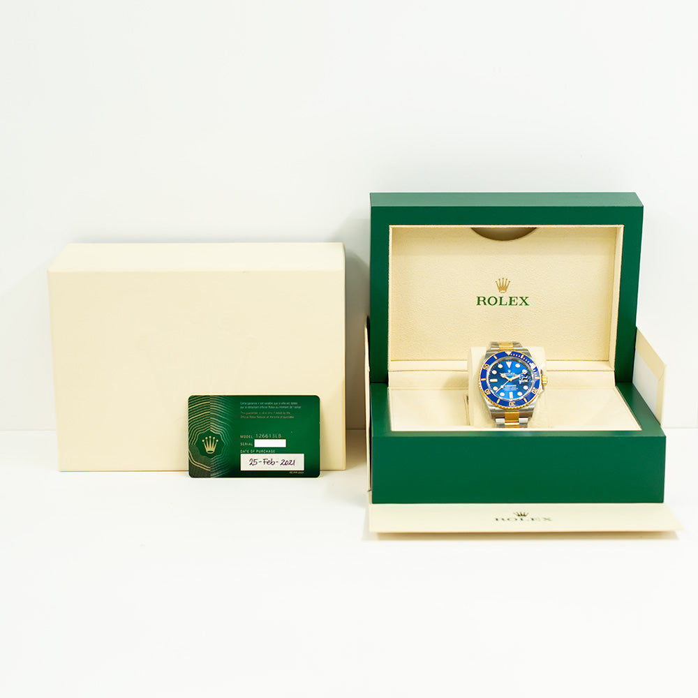 Submariner Date 41mm Blue Ceramic Bezel Steel and Yellow Gold 126613LB