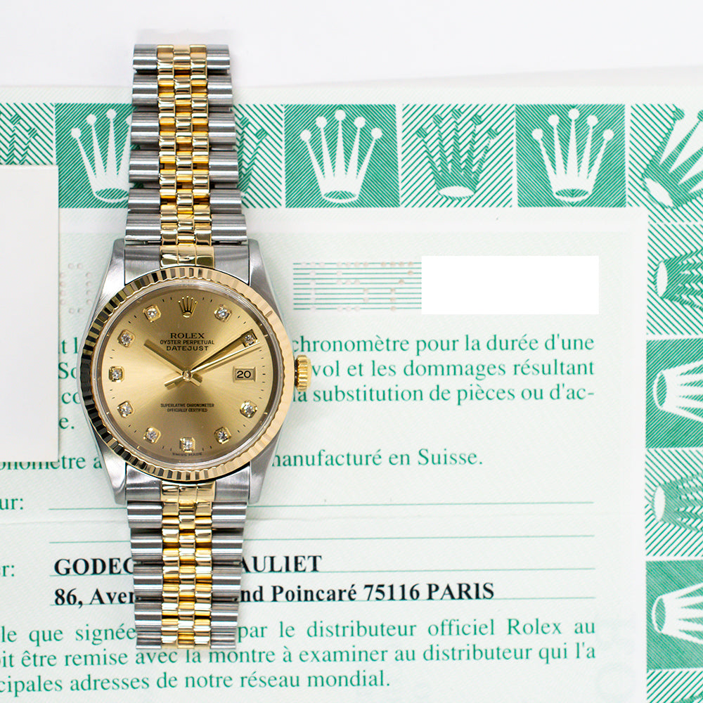 Datejust 36mm Steel and Yellow Gold 16233G