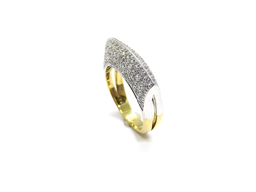 14kt Two Tone Gold Diamond Pave Fashion Ring