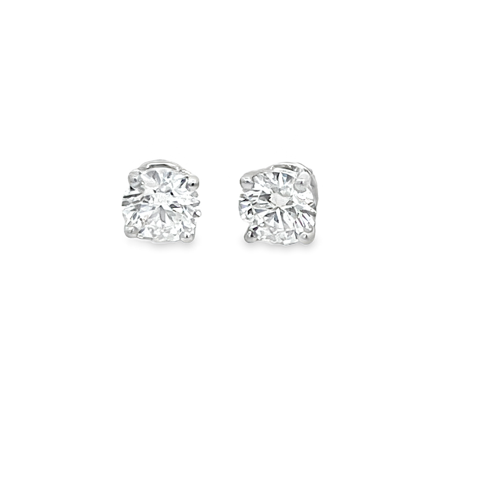 Estate Tiffany & Co. Platinum 2.50 Carat Diamond Stud Earrings | E/F VS