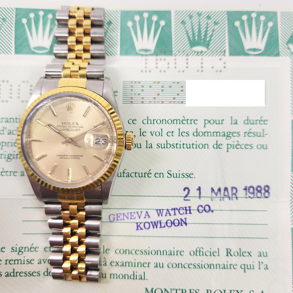 Datejust 36mm Steel and Yellow Gold 16013