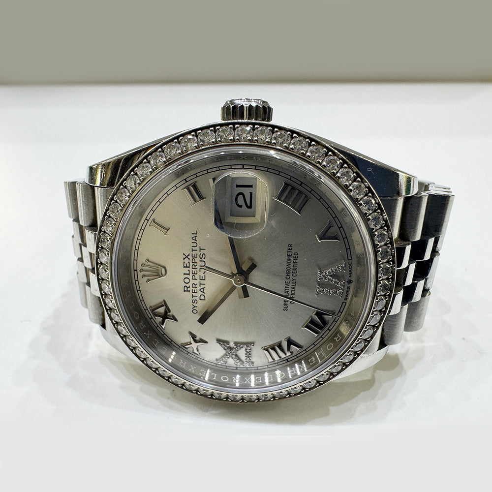 Datejust 36mm Diamond Bezel Steel and White Gold 126284RBR