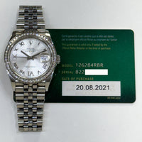 Datejust 36mm Diamond Bezel Steel and White Gold 126284RBR