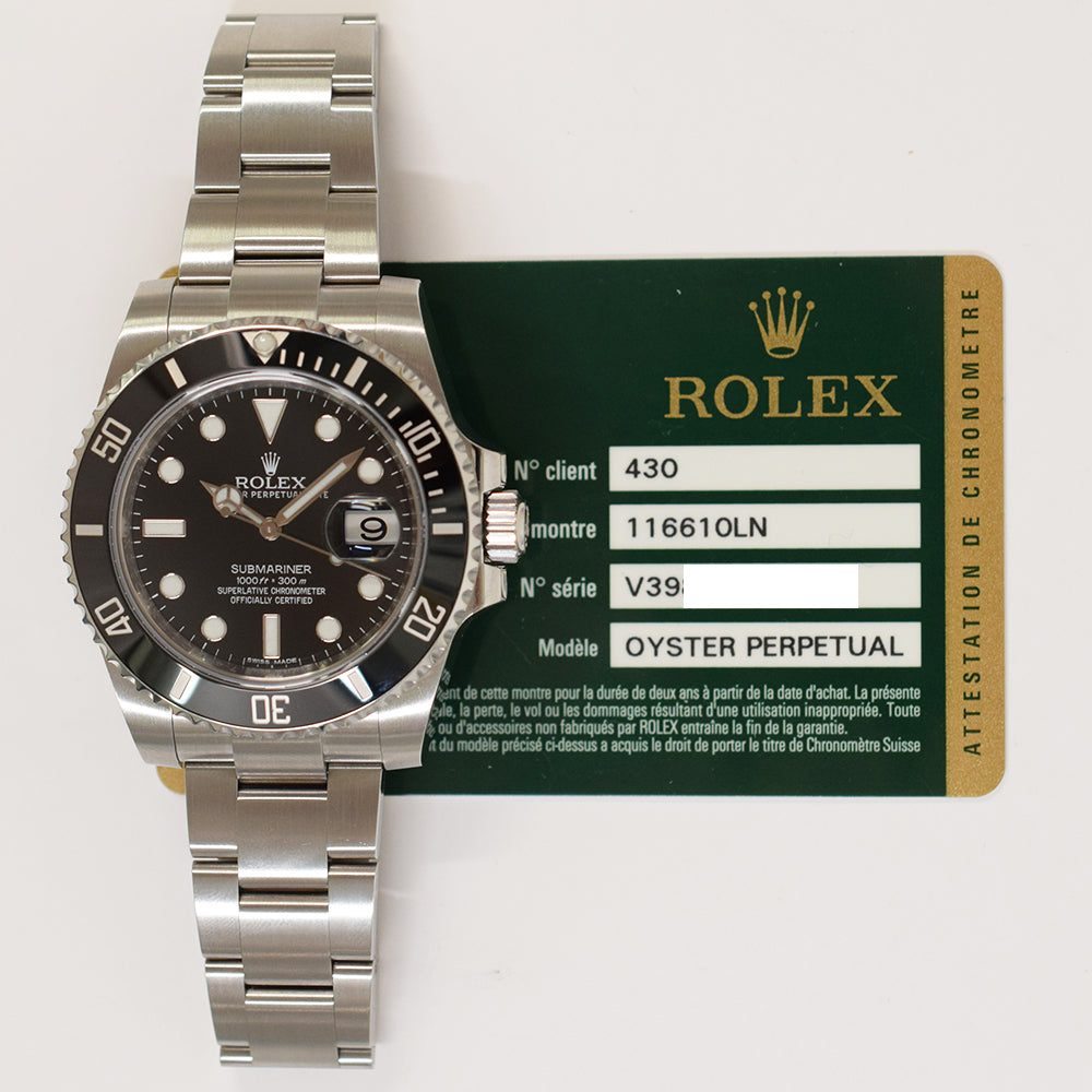 Submariner Date 40mm Black Bezel Steel 116610LN